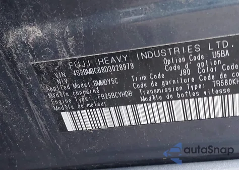 2013 Subaru Legacy 2.5I Premium из США, поврежденный, VIN 4S3BMBC68D3028979